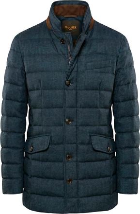 Moorer Elegante Gewatteerde Winterjas - Heren - Gewatteerde jassen - Blauw - 2XL - Wol - Jassen