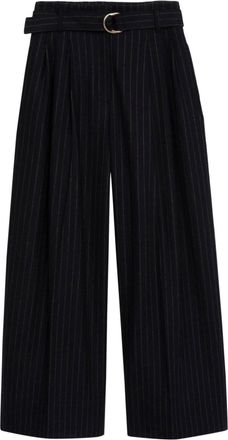 3.1 Phillip Lim flannel striped wide-leg trousers - women - Nylon/Wool - 0 - Blue