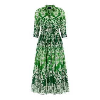 Samantha Sung Aster Midi Dress - female - Samantha Sung - Shirt Dresses - Green - S - Dresses