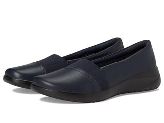 Clarks Womens Kaetlyn Rhea Loafer, Navy Leather, 9.5 Wide