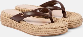 Gianvito Rossi Leather platform espadrille thong sandals