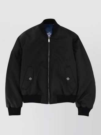 Versace ribbed cuffs jacket front pockets hem