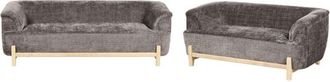 Beliani Living Room Set 5 Seater ALNOR Chenille Brown