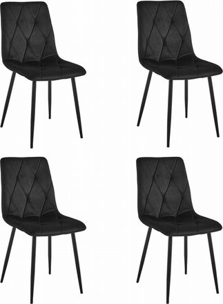 OEM Silla Libra - Terciopelo Negro / Patas Negras X 4