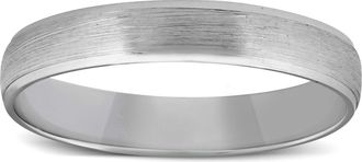 Pompeii3 4mm Beveled & Brushed Wedding Band 14K White Gold Size Selectable