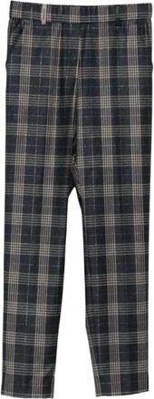 PESERICO Broek met Lurex-detail - Dames - Vrijetijds broeken - Blauw - L - Linnen - Broeken