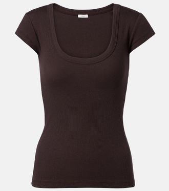 Joseph Saba ribbed-knit cotton-blend T-shirt