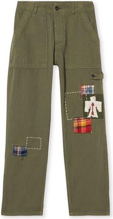 Fortela Herringbone Fatigue Trousers in Green at Nordstrom, Size 27 32 Eu