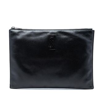 Saint Laurent Pre-owned Saint Laurent Grain De Poudre Monogram Monochrome iPad Case Unisex A1SXYRDIQNKH6SVY