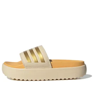 adidas (WMNS) adidas Adilette Platform Slides Asia Sizing Crystal Sand Gold Metallic IF3422
