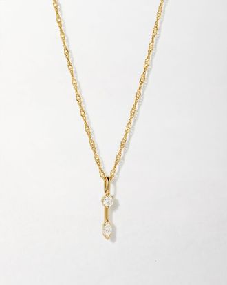 Edge of Ember Marquise Solitaire Diamond Necklace at Nordstrom, Size 18