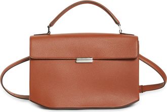 Toteme T-Lock Grained Leather Top Handle Bag in Sienna at Nordstrom