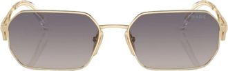 Prada Licht Goud Gepolariseerde Zonnebril - Dames - Zonnebrillen - Geel - 58 MM - Accessoires