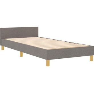 vidaXL Estructura De Cama Con Cabecera Taup&eacute; 100 X 200 Cm Tela Vidaxl