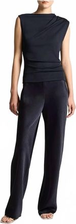 Vince High Waisted Fluid Satin Bias Pants In Coastal