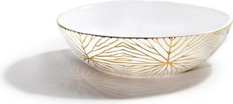 ANNA new york Talianna Lilypad Low Bowl, White w/Gold