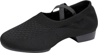 Generic Womens Split Sole Tap Shoes Womens Salsa Dance Shoes Latin Practice Shoe Slip On Jazz Shoe Low Heel Tip Tap Trainers Easy Slip Off Heels Ballroom Perf