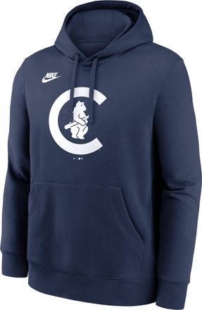 Nike Chicago Cubs Cooperstown Logo Club Nike Mens MLB Pullover Hoodie in Blue | NKDK44BC12-9N3