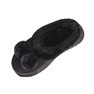 Generic OUMSHBI Fleece Lined Boot Slippers Women Solid Color Memory Foam Closed Toe Winter Warm Footwear Shoes Aesthetic Slip On Indoors Outdoors Womens Slipp