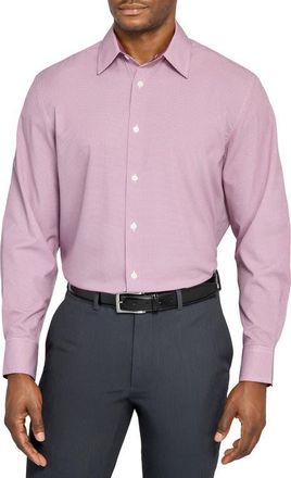 W.R.K Regular Fit Red Micro Houndstooth Performance Dress Shirt in Maroon at Nordstrom, Size 17.5 - R