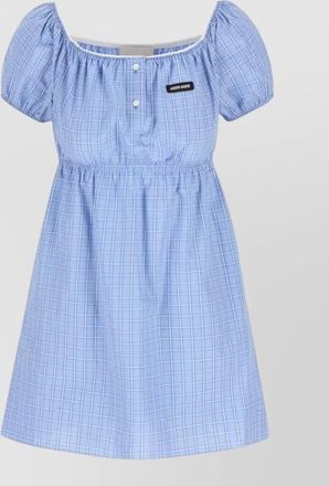 Miu Miu checked cotton mini dress