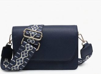 Jen & Co. The Noah Guitar Strap Crossbody Bag In Navy