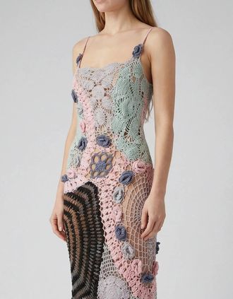 Oceanus Womens Cassandra Vintage Crochet Evening Dress Multi-Coloured - Size: 10/8
