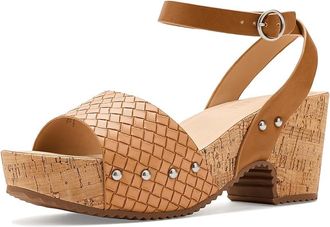 Journee Collection Vanessa Womens Sandals Tan Woven : 8.5 M, Leather