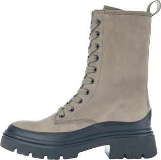 Gabor Medium Hoge Veter-Zip Boot - Dames - Veterlaarzen - Grijs - 37 EU - Leer - Schoenen