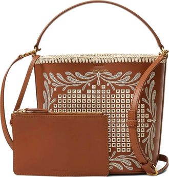 Veronica Beard Borsa a secchiello Eyelet Feedbag piccola - Marrone