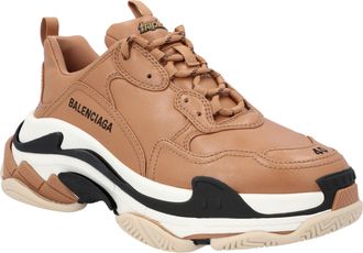 Balenciaga Mens Triple S Nude - Beige Leather - Size EU 41