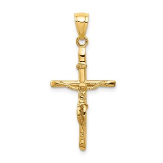Diamond2Deal 10k Yellow Gold INRI Crucifix Pendant