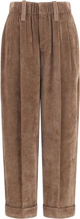 Brunello Cucinelli Brown Tapered Elasticated Pants