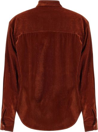 Nude Velvet Shirt - rust
