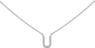 House of Brilliance 10K Gold Diamond Accent A-Z Block Initial Pendant Necklace