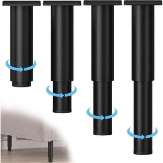 OEM Patas Ajustables Para Muebles, Altura Ajustable De 20 A 37 Cm, Patas Met&aacute;licas Con Tornillos Para Muebles, Sof&aacute;s, Camas, Mesitas De Noche, Cocinas Y A
