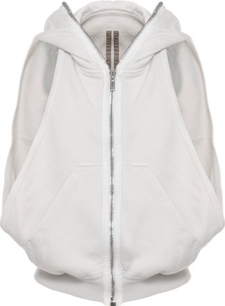 Rick Owens Ivory Cyclops Sleeveless Zip Hoodie