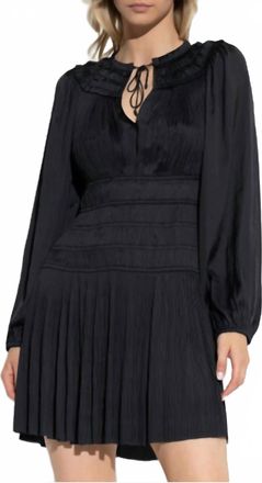 Ulla Johnson Malia Long Sleeve Mini Dress In Noir