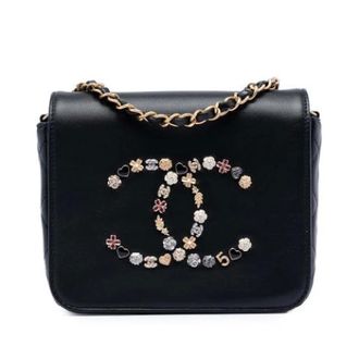 Chanel Pre-owned Vintage Studded Charms Crossbody Bag - Dames - Pre-owned - Zwart - Maat: ONE Size Zijde
