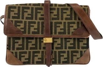 Fendi Pre-owned Cross Body Bags, female, Brown, Size: ONE SIZE Pre-owned Vintage Canvas Pochette