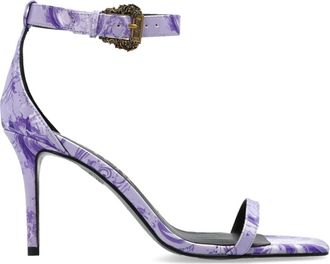 Versace Jeans Couture Baroque Buckle Sandalen - Dames - Sandalen met hakken - Paars - 39 EU - Schoenen