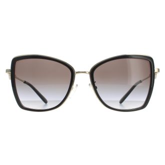 Michael Kors Butterfly Womens Light Gold Black Dark Grey Gradient MK1067B Sunglasses - One Size