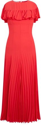 Philosophy di Lorenzo Serafini Lange jurk met ruches - Dames - Maxi kleedjes - Rood - XS - Polyester - Kleedjes