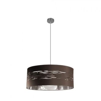 Fabrilamp Ciondolo a nebbia 1xE27 Marrone Cromo Argento 50D - Fabrilamp
