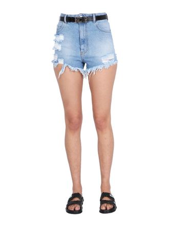 GCDS Cotton Denim Shorts - Blue