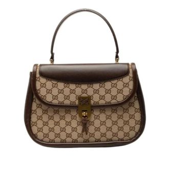 Gucci Borsa a mano vintage con patta in tela Pre-owned - - Pre-owned - Donna - Beige - ONE SIZE