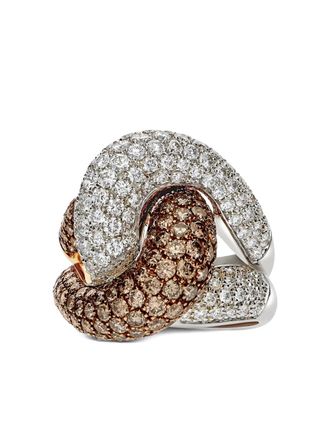 Leo Pizzo 18K rose and white gold Abbraccio diamond ring - Pink