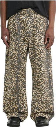 Rhude Leopard Drop-Crotch Wijde Broek - Heren - Wijde Broeken - Veelkleurig - M - Katoen - Broeken