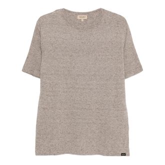 Woolrich T-Shirts, male, Brown, Size: XL Round-neck T-shirt