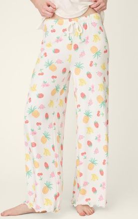 PJ Salvage Viva La Vida Jersey Pajama Pants in Ivory at Nordstrom, Size X-Small